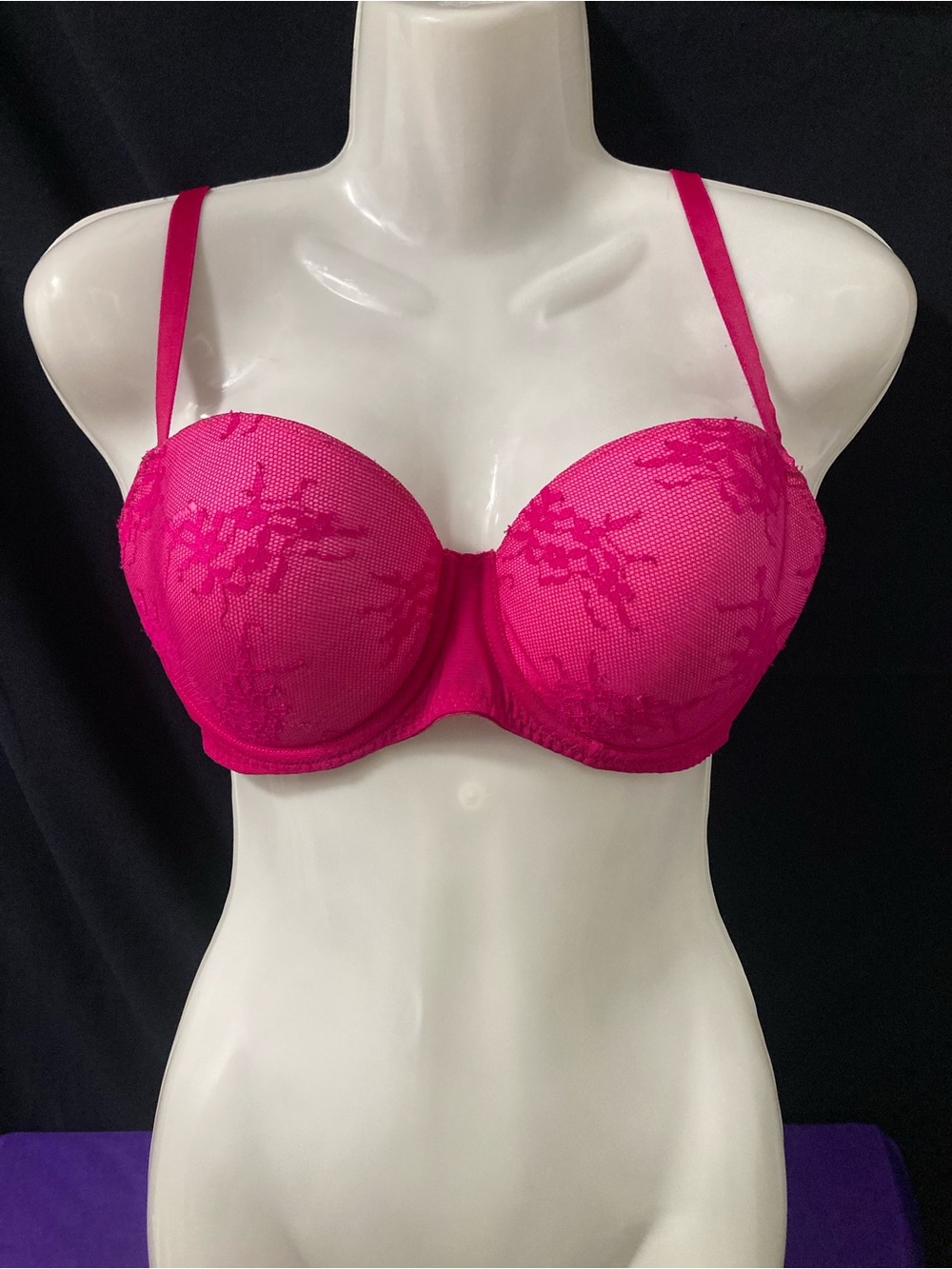 La Senza Pink Lace Mesh Push-Up Bra 34D